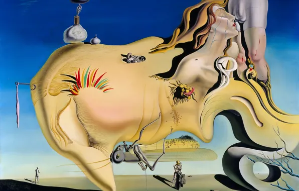 Erotic, surrealism, picture, Salvador Dali, Salvador Dali, The Face Of The Great Masturbator