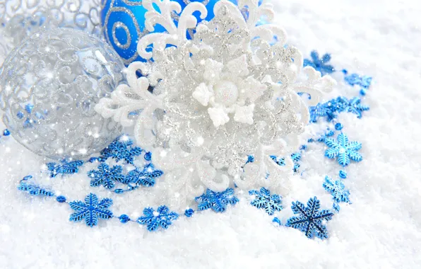 Decoration, balls, patterns, toys, Shine, New Year, Christmas, white