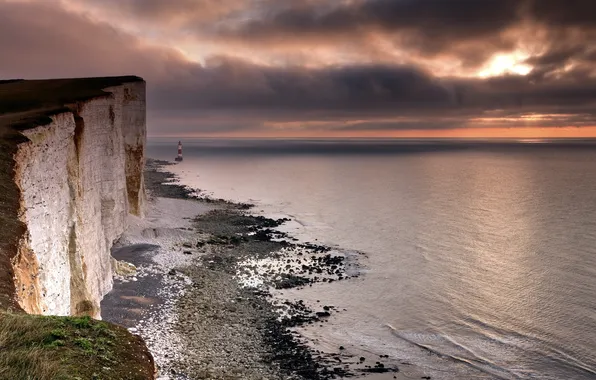 Sea, landscape, sunset, shore