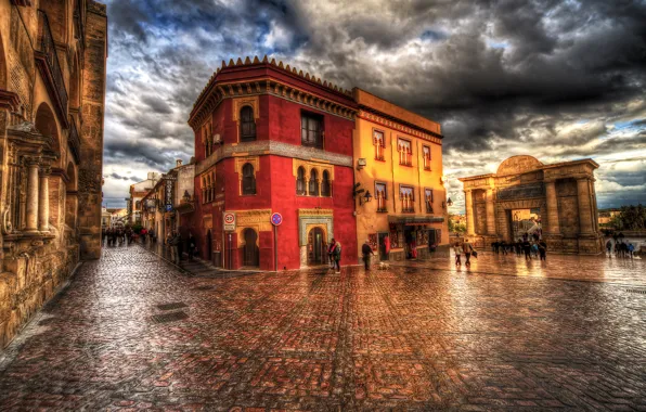 The sky, street, HDR, area, Spain, Spain, Andalusia, Cordoba