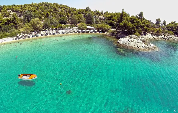Sea, the city, clear water, Greece, Cassandra, tourists, the, Kalogria
