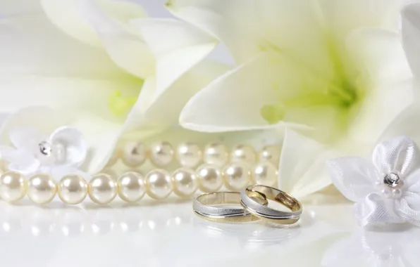 Lily, ring, pearl, wedding