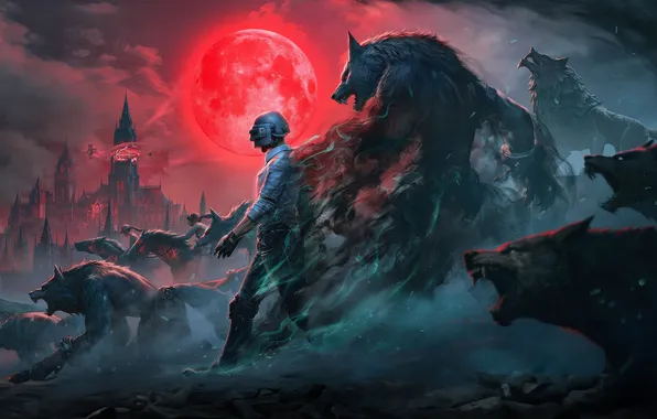 Picture night, the game, monsters, destruction, ruins, game, monster, character