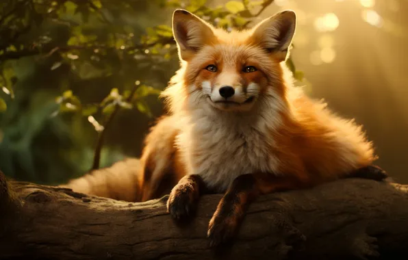 Look, pose, Fox, face, AI art, neural network