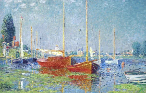 Picture landscape, picture, Claude Monet, Argenteuil. Yachts