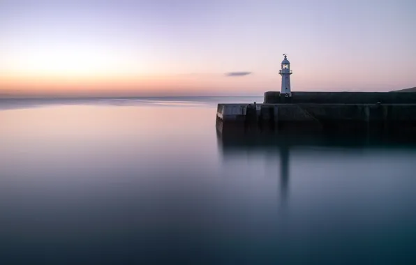 Sunset, Cornwall, Mevagissey lighthouse