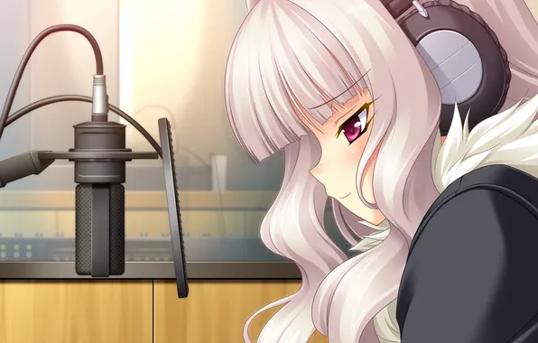 Girl, the game, anime, headphones, microphone, chu x chu paradise
