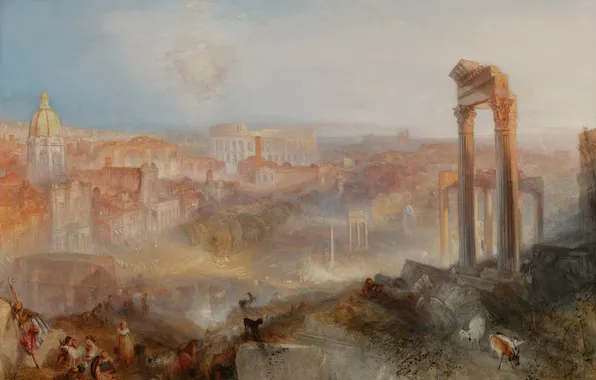 People, picture, Colosseum, the ruins, the urban landscape, William Turner, Modern Rome - Campo Vaccino