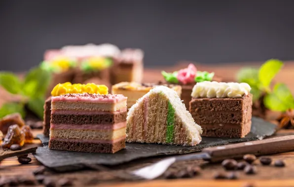 Light, coffee, cake, cream, dessert, cakes, sweet, sweet