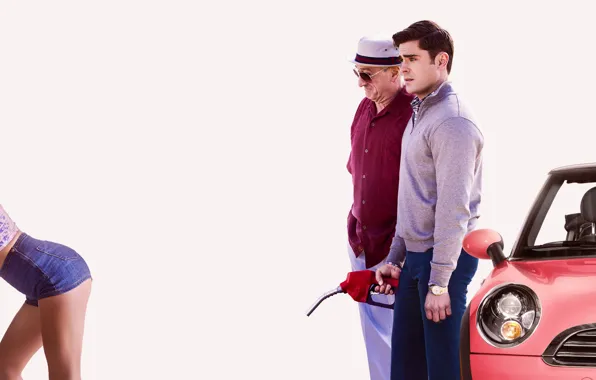 Picture girl, pose, background, dressing, shorts, car, poster, Zac Efron