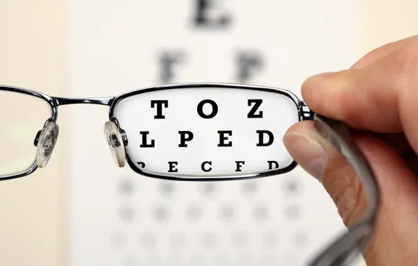 Lens, letters, eye exam