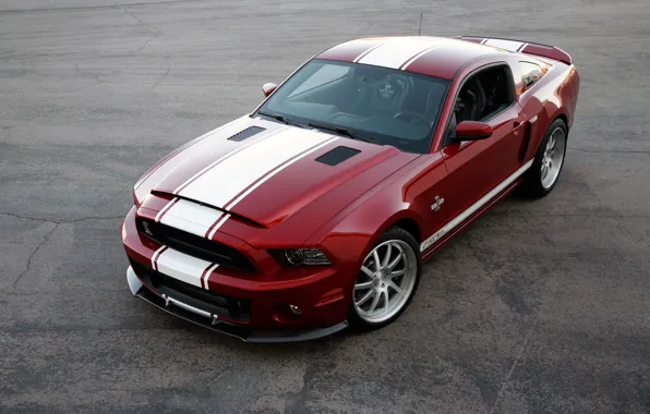 Mustang, Ford, Shelby, GT500, Red, Road, Wheel, Strips