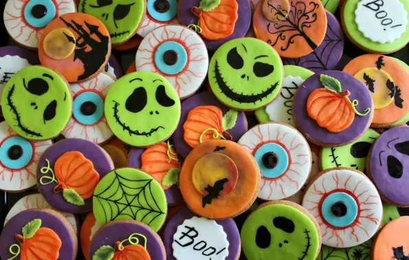 Background, holiday, Halloween cookies