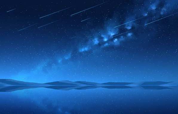The sky, lake, the milky way