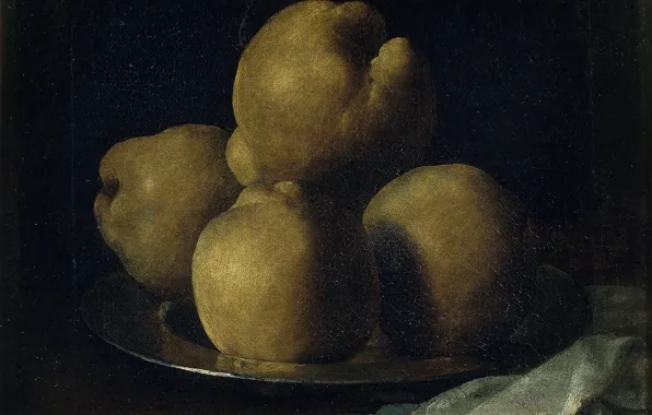 Francisco de Zurbaran, 1633-1664, Still life with ive on a platter