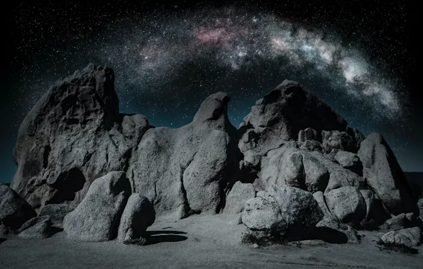 Picture stars, night, rocks, the universe, beauty, universe, night, rocks