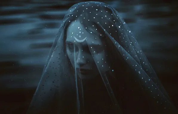 Girl, night, style, twilight, veil, Cape, cosplay, Eva Wald