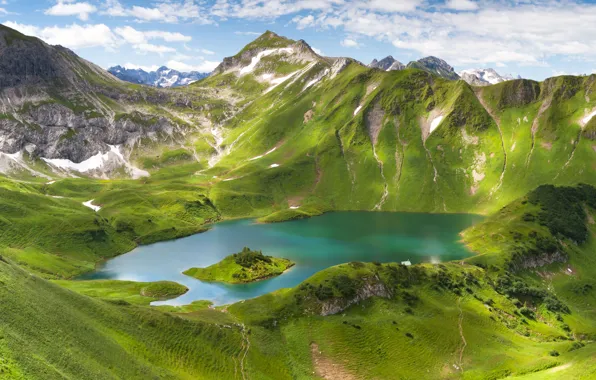 Picture mountains, Germany, Bayern, shrek Lake