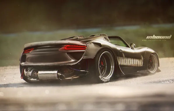 Dark, wide, porsche, 918, spyder, yasiddesign