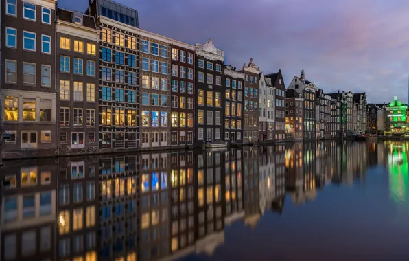 Picture water, reflection, building, home, Amsterdam, channel, Netherlands, Amsterdam