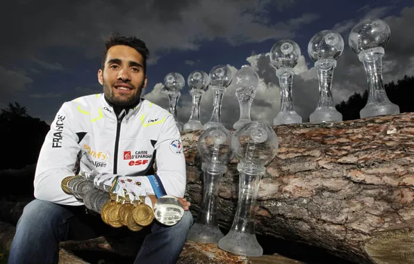 Biathlon, medals, cups, Martin Fourcade, France