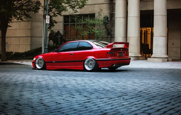 Picture tuning, BMW, BMW, red, red, tuning, E36