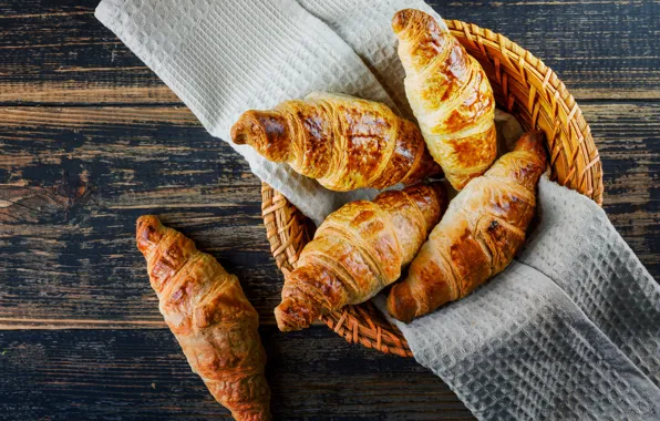 Towel, network, croissants