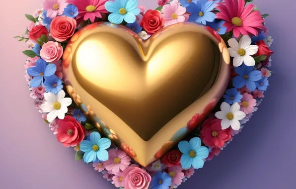 Love, flowers, holiday, heart, heart, hearts, heart, Valentine's Day