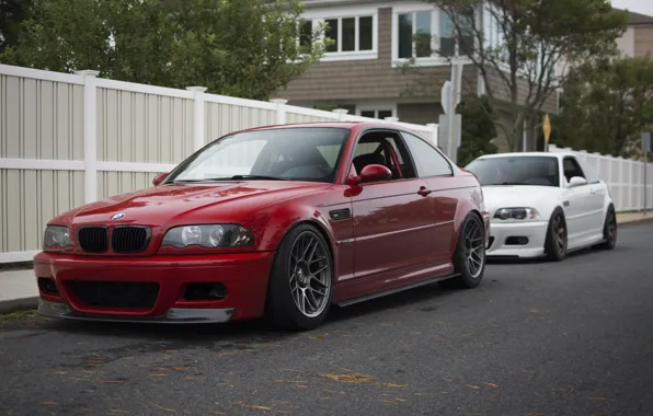 Picture BMW, Red, White, E46