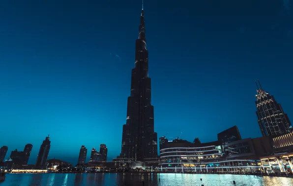 The city, tower, the evening, Dubai