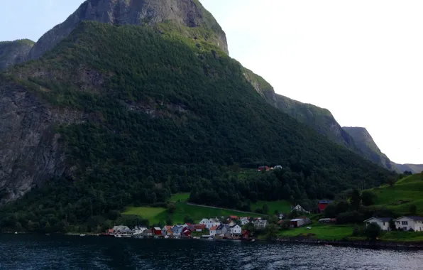 Picture water, mountains, the evening, Norway