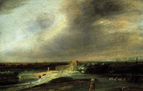 Landscape, nature, picture, Panoramic Landscape, Koninck Philips