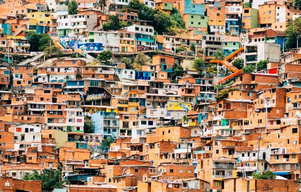 The city, home, megapolis, the suburbs, Colombia, Colombia, slums, Medellin