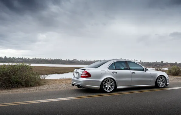 Silver, silver, mercedes, Mercedes, amg, e-class, e55