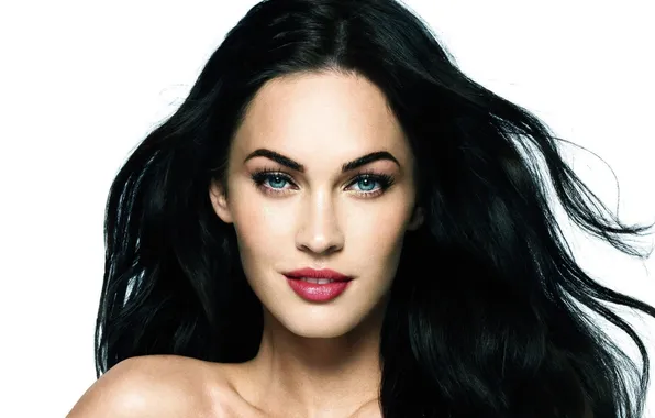 Megan Fox, actress, brunette, blue-eyed