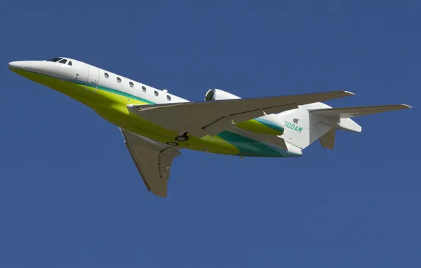 The plane, Citation X, twin-engine, average, long-haul, turbofan, business class, Cessna 750