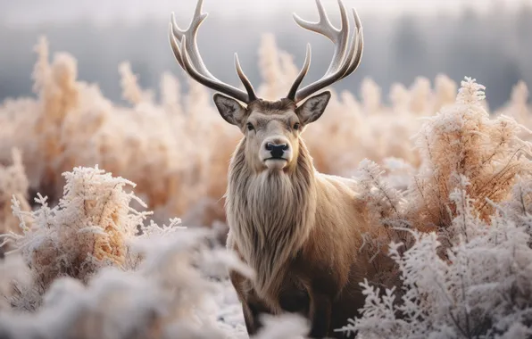 Winter, frost, look, face, snow, branches, nature, fog