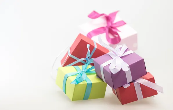 Holiday, box, gift, tape, gifts, bows, bow, colorful