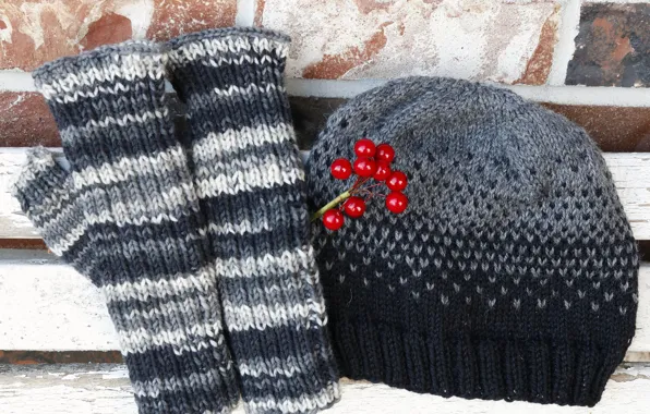 Berries, hat, needlework, knitted items