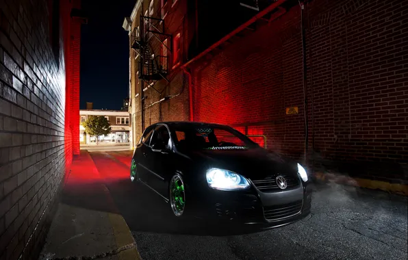 Black, volkswagen, Golf, golf, Black, Volkswagen, stance, MK5