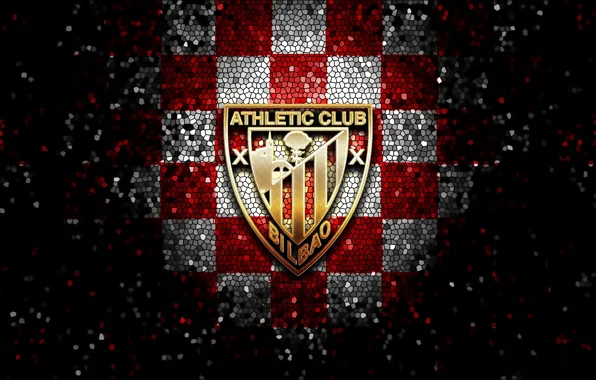 Wallpaper, sport, logo, football, La Liga, glitter, checkered, Athletic Bilbao