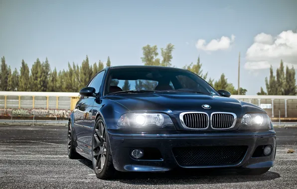 Picture the sky, blue, lights, tuning, BMW, BMW, tuning, the front
