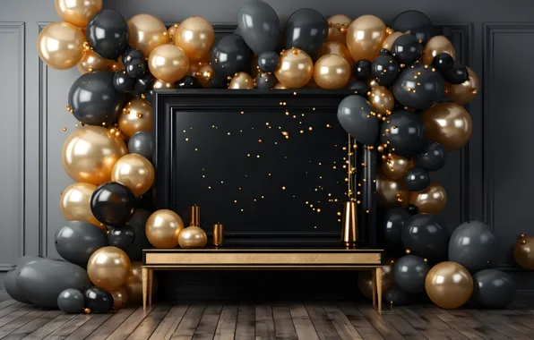 Balls, balloons, wall, holiday, balls, Board, frame, Shine