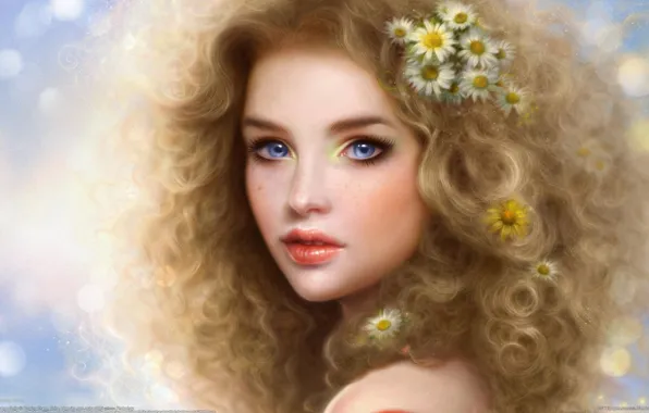 Girl, chamomile, Ruoxing Zhang