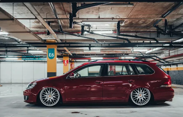 Red, golf, tuning, porche, stence, dropped, vag, variant