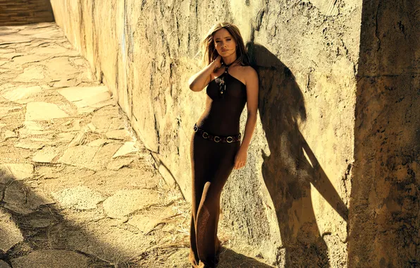 Picture look, pose, wall, shadow, makeup, figure, actress, hair long