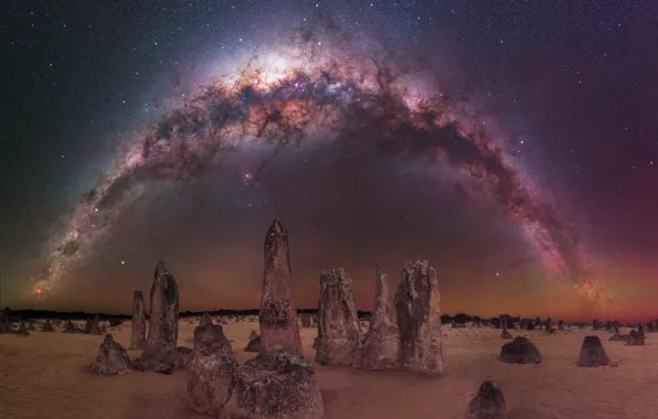 Stars, night, panorama, the milky way