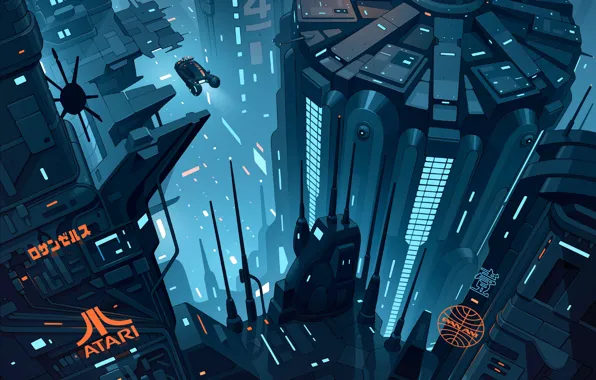 Auto, The city, Machine, Fantasy, Art, Art, Fiction, Sci-Fi