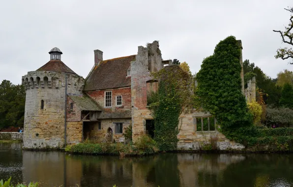Autumn, lake, Park, overcast, England, UK, park, autumn