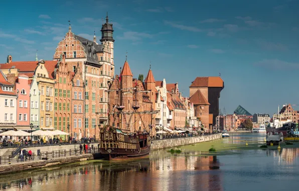 Building, home, area, Poland, fountain, architecture, Poland, Gdansk